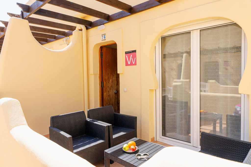 Terraza privada en las villas de El Sultán, Corralejo, Fuerteventura